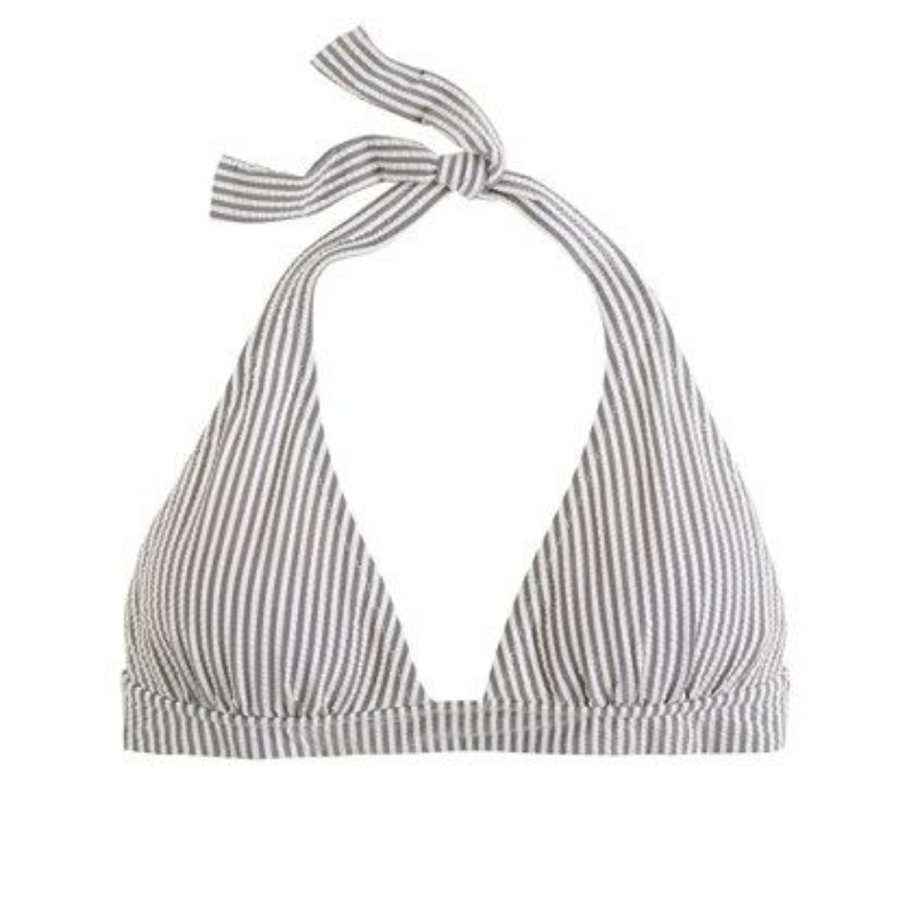 J Crew Seersucker Swim Triangle Halter Top